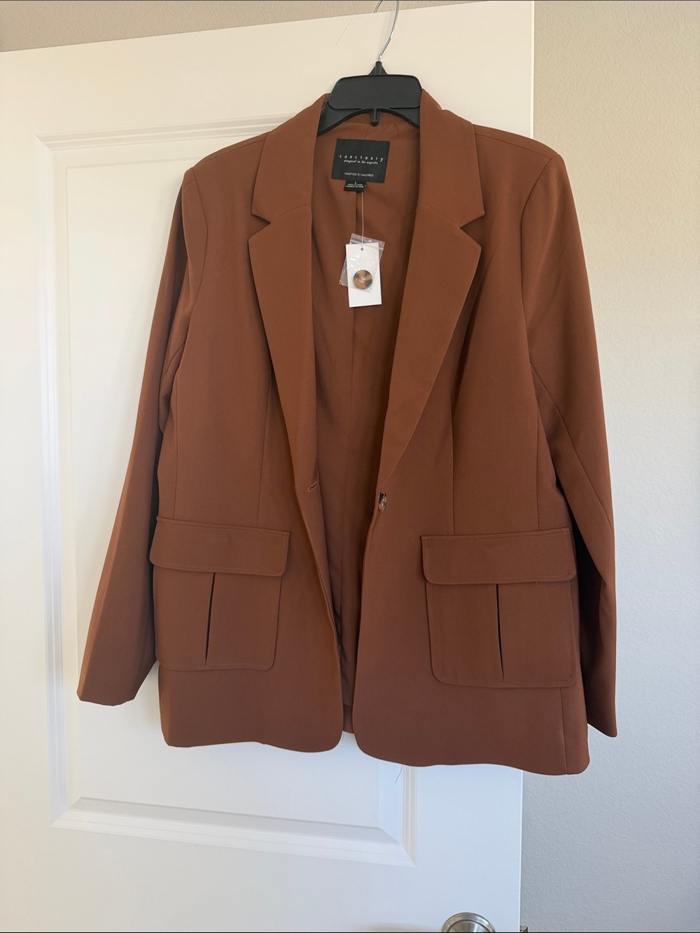 Sanctuary Women's Rust Brown Single-Button Blazer